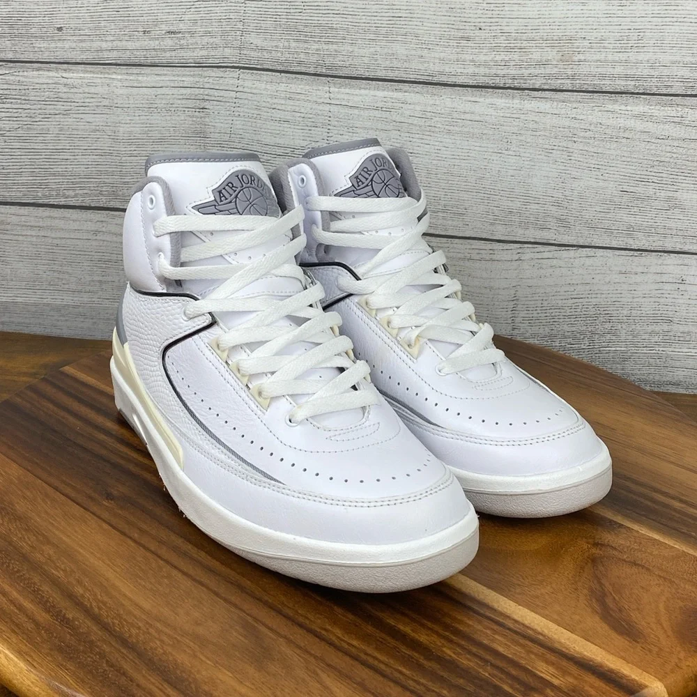 Nike Air Jordan 2 Retro White Cement Grey Men’s Shoes DR8884-100 Sneaker Size 9
